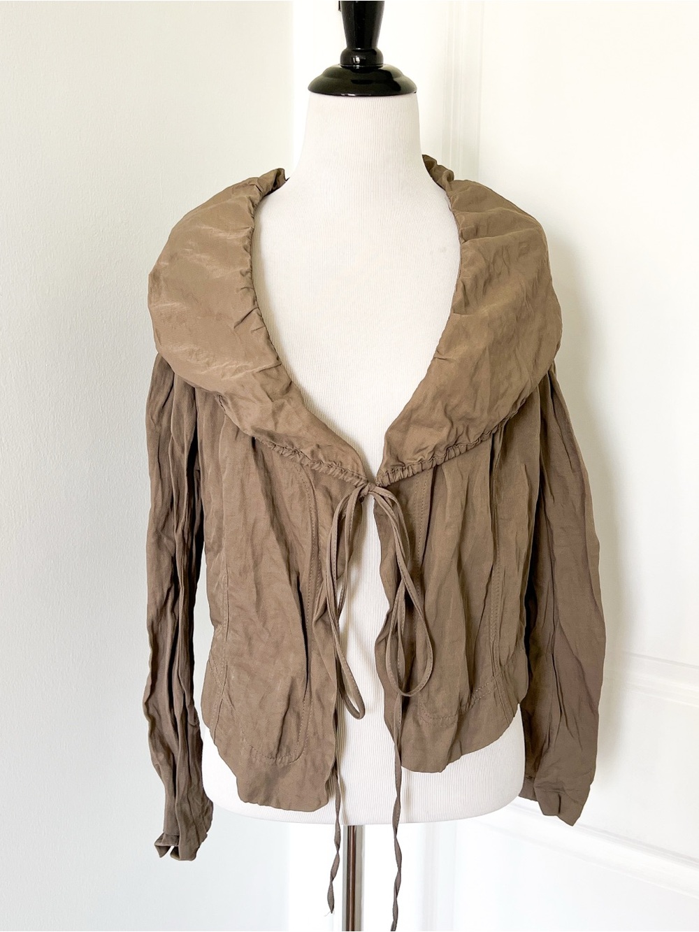 Cop.Copine Taupe Tie-Front Utility Jacket